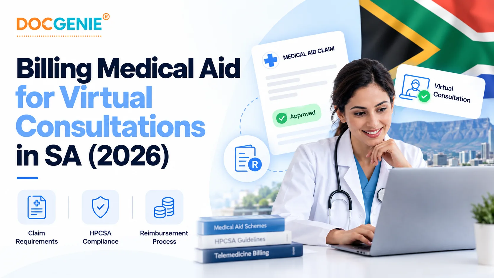 South African doctor submitting an approved medical aid claim for a virtual consultation
